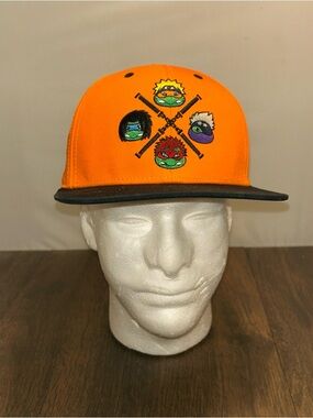 Teenage Mutant Ninja Turtles x NARUTO Snapback Hat Orange/Black Adult